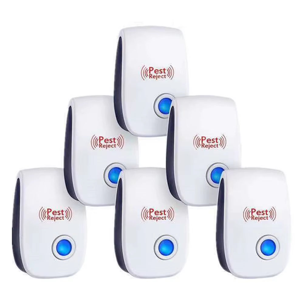 6Pcs Ultrasonic Pest Repeller Insect Bug Repeller Long Range Pest & Insect Deterrent Multi-Function for Roach Rodent Mouse Bugs