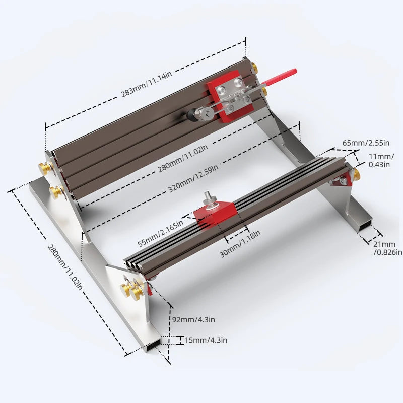 Adjustable Spline Jig for Table Saw & Router Table Silver Aluminum Alloy Material 1/2In-16In Project Size Compatibility with 4 Molded Flip Stops for Precise Joinery and Smooth Operation