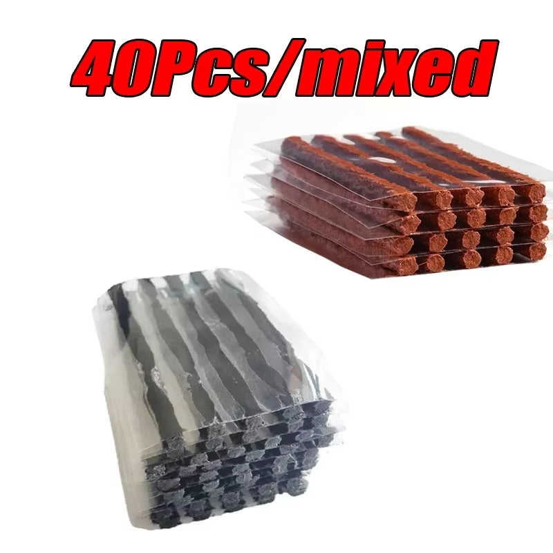 5-50Pcs Car Tire Repair Tool Kit with Rubber Strip Tubeless Tyre Puncture Studding Plug Motorcycle Truck Vacuum Tire Repair Tool