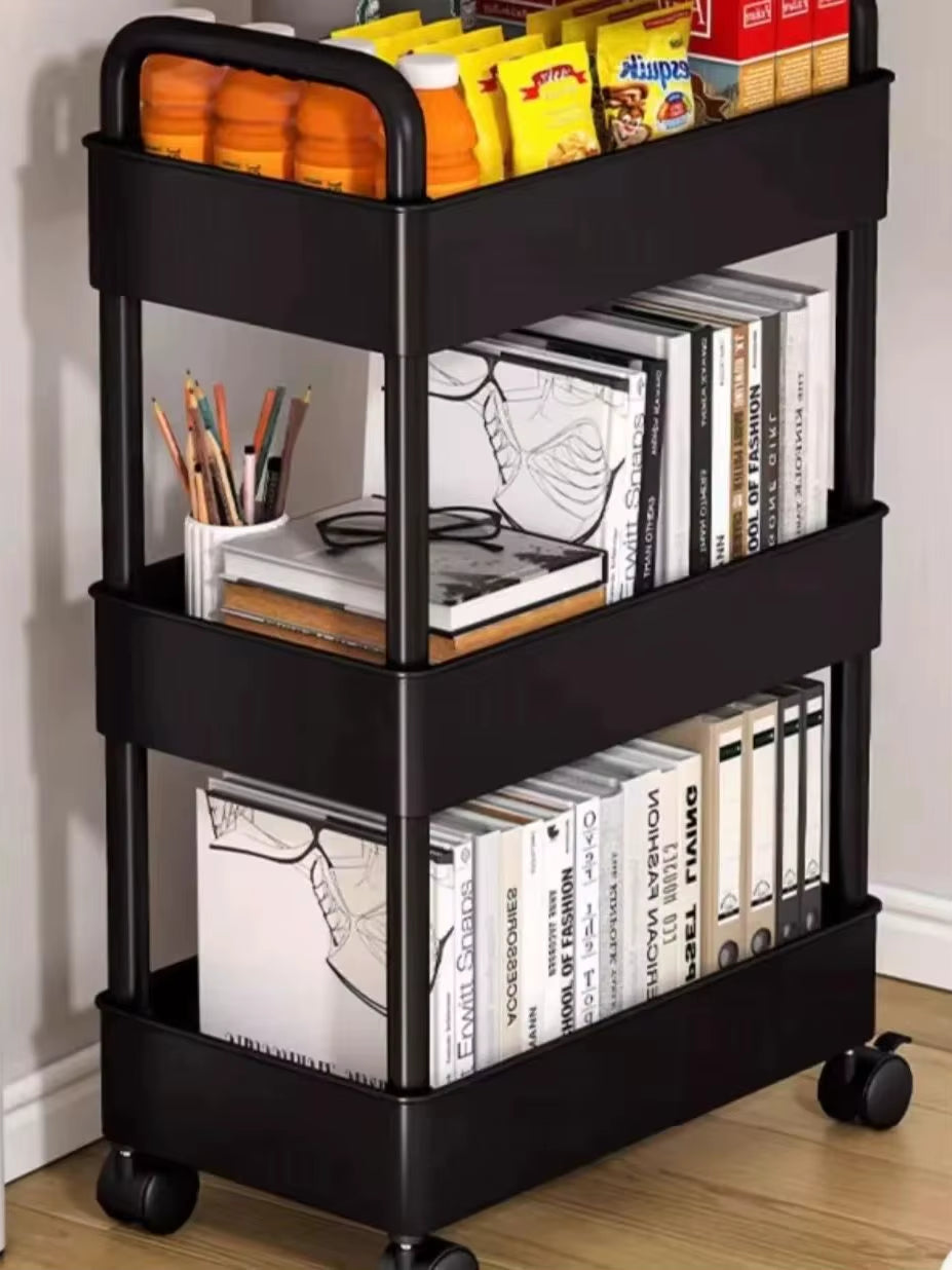 Mobile Storage Rack Trolley Bedroom Multi-Layer Storage Racks Organizer Household Kitchen Multifunctional Cart with Wheels Shelf